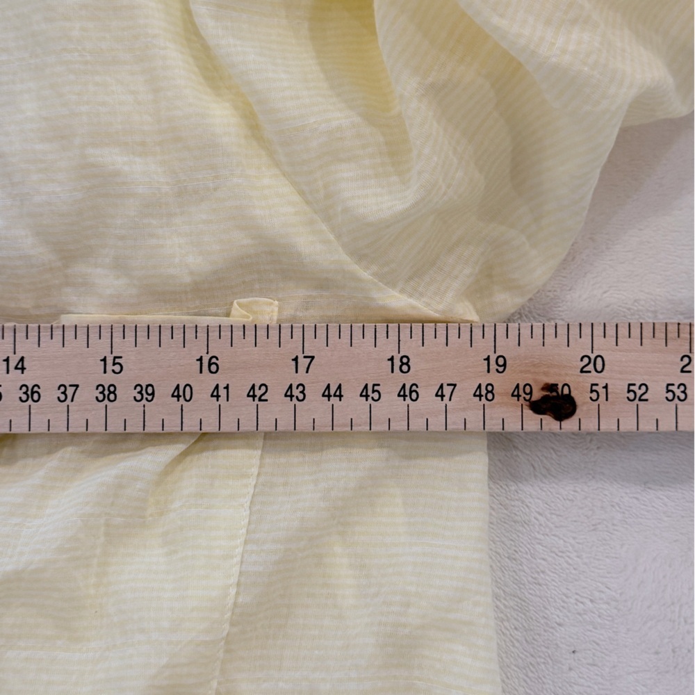 Free People Yellow and White Gingham Button Front Lace Back Small Blouse - Picture 9 of 10